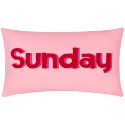 Furn Sunday Embroidered Cushion in Pink - Size: 30 cm x 50 cm - thumbnail 1