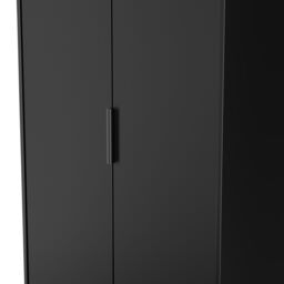 Ready Assembled 2 U Fuji 2 Door Wardrobe (Ready Assembled) in Black - Size: Large - thumbnail 4