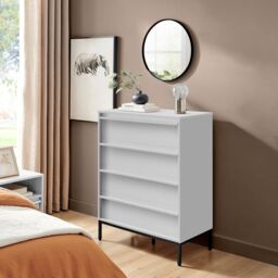FurnitureboxUK Svit Wooden Chest of 4 Drawers in Off-White - thumbnail 1