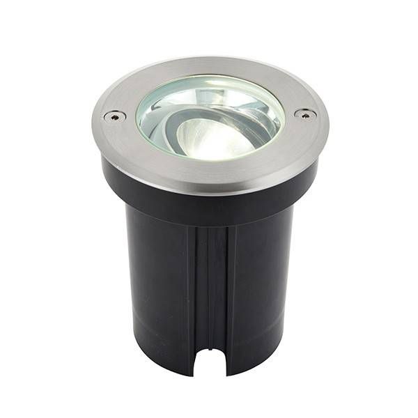 Netlighting Hoxton Integrated LED 1 Light Outdoor Recessed Light Brushed Stainless Steel Glass IP67 in Grey
