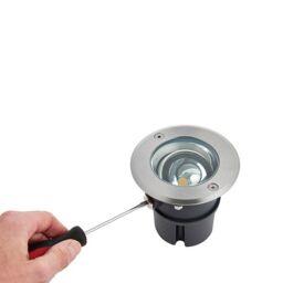 Netlighting Hoxton Integrated LED 1 Light Outdoor Recessed Light Brushed Stainless Steel Glass IP67 in Grey - thumbnail 3