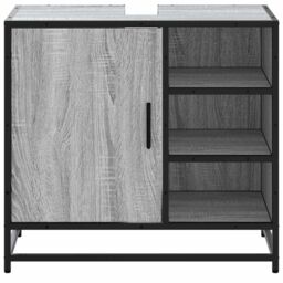 Berkfield Home Bathroom Sink Cabinet Grey Sonoma 65x33x60 cm Engineered Wood - Size: 65 x 33 x 60 cm - thumbnail 5