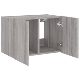 Berkfield Home TV Wall Cabinet with LED Lights Grey Sonoma 60x35x41 cm - Size: 60 x 35 x 41 cm - thumbnail 7