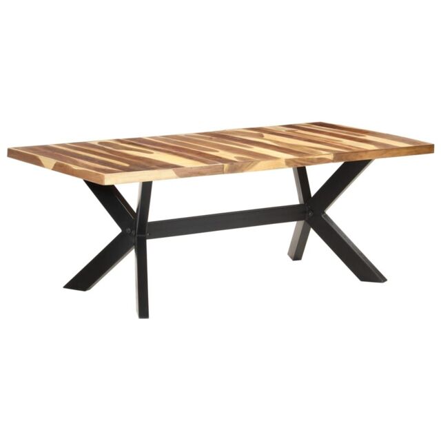 Berkfield Home Dining Table 200x100x75 cm Solid Wood with Honey Finish in Brown - Size: 200 x 100 x 75 cm - image 1