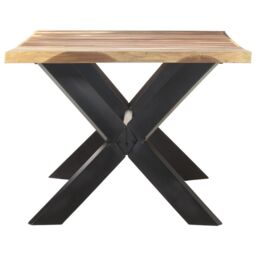 Berkfield Home Dining Table 200x100x75 cm Solid Wood with Honey Finish in Brown - Size: 200 x 100 x 75 cm - thumbnail 3