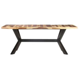 Berkfield Home Dining Table 200x100x75 cm Solid Wood with Honey Finish in Brown - Size: 200 x 100 x 75 cm - thumbnail 2