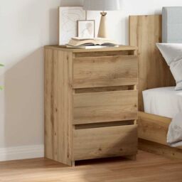 Berkfield Home Bedside Cabinet Artisan Oak 40x35x62.5 cm Engineered Wood in Brown - thumbnail 3