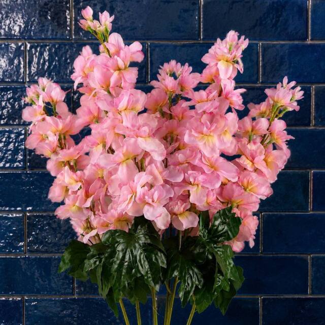 Leaf Pack of 6 x 75cm Delphinium Pink Artificial Stem Premium - Size: 6 x 75 cm - image 1