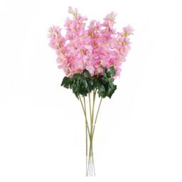 Leaf Pack of 6 x 75cm Delphinium Pink Artificial Stem Premium - Size: 6 x 75 cm - thumbnail 4
