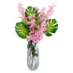 Leaf Pack of 6 x 75cm Delphinium Pink Artificial Stem Premium - Size: 6 x 75 cm - thumbnail 5