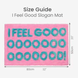 Mooky Mats I Feel Good Slogan Bath Mat in Fuchsia - thumbnail 5
