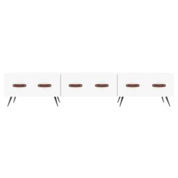 Berkfield Home TV Cabinet White 150x36x30 cm Engineered Wood - Size: 150 x 36 x 30 cm - thumbnail 5