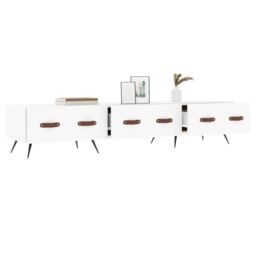 Berkfield Home TV Cabinet White 150x36x30 cm Engineered Wood - Size: 150 x 36 x 30 cm - thumbnail 4