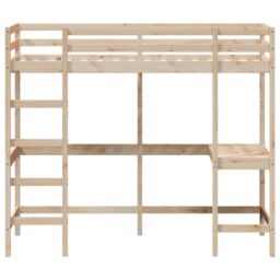 Berkfield Home Loft Bed without Mattress 100x200 cm Solid Wood Pine in Brown - thumbnail 4