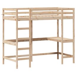 Berkfield Home Loft Bed without Mattress 100x200 cm Solid Wood Pine in Brown - thumbnail 3