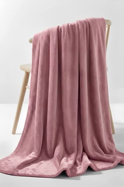Pamposh Luxury Reversible Pink Fleece Blanket Ultra-Soft Throw for Sofa - Size: Small - image 1