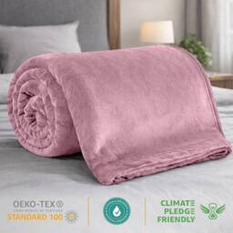 Pamposh Luxury Reversible Pink Fleece Blanket Ultra-Soft Throw for Sofa - Size: Small - thumbnail 7