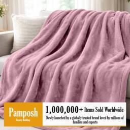 Pamposh Luxury Reversible Pink Fleece Blanket Ultra-Soft Throw for Sofa - Size: Small - thumbnail 3