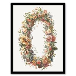 Artery8 Summer Flower Wreath Illustration Teyler Framed Wall Art Print in White - Size: A4 - thumbnail 1
