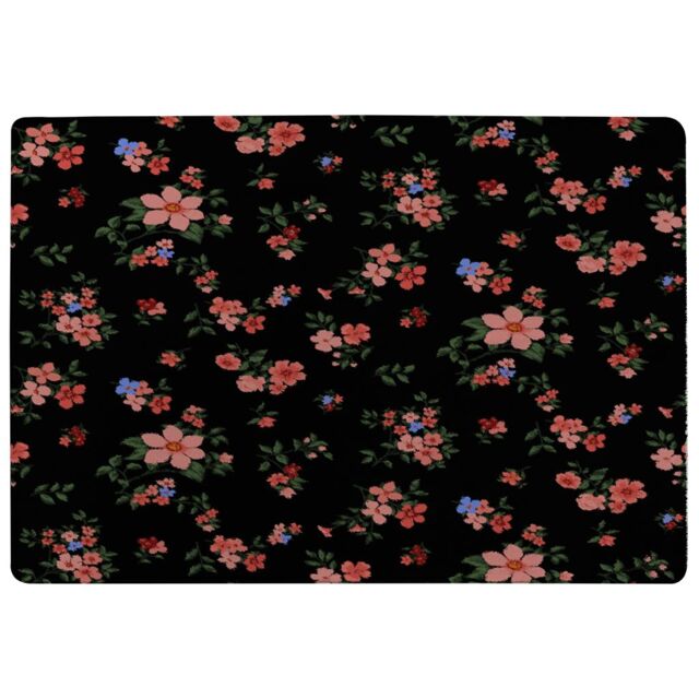 Benjamin Tate Design Beautiful Pink Flowers Rug in Natural - Size: Large - image 1