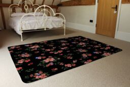 Benjamin Tate Design Beautiful Pink Flowers Rug in Natural - Size: Large - thumbnail 3