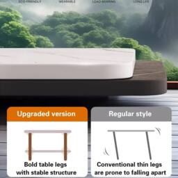 NESTLUNE 2 Tier Small Side Table Sofa End Table in White - Size: 100 cm x 100 cm - thumbnail 3