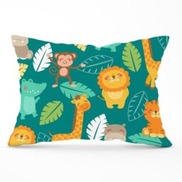 Warren Reed - Designer Jungle Animals Cushions in Green - Size: 60 cm x 60 cm - thumbnail 1