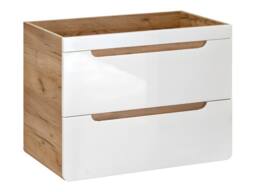 Vente-unique Wall-Hung Bathroom Unit With Inset Basin - Natural & White - 80 Cm in Light Oak - thumbnail 7