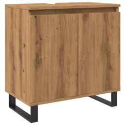 Berkfield Home Bathroom Cabinet Artisan Oak 58x33x60 cm Engineered Wood in Brown - Size: 58 x 33 x 60 cm - thumbnail 2