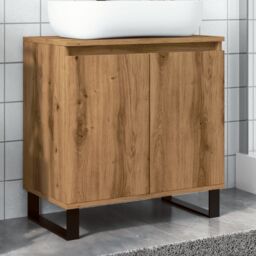 Berkfield Home Bathroom Cabinet Artisan Oak 58x33x60 cm Engineered Wood in Brown - Size: 58 x 33 x 60 cm - thumbnail 1