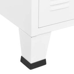Berkfield Home Industrial Sideboard White 105x35x62 cm Metal & Glass - Size: 105 x 35 x 62 cm - thumbnail 8