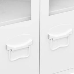 Berkfield Home Industrial Sideboard White 105x35x62 cm Metal & Glass - Size: 105 x 35 x 62 cm - thumbnail 7