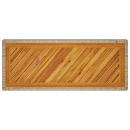 Berkfield Home Garden Side Table with Wooden Top Beige 100x40x75 cm Poly Rattan - Size: 100 x 40 x 75 cm - thumbnail 8
