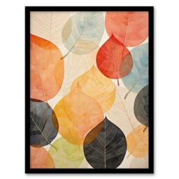 Wee Blue Coo Wall Art Print Bittersweet October Autumnal Leaves Living Room Framed in Orange - Size: A4 - thumbnail 1