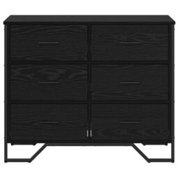 Berkfield Home Chest of Drawers Black Oak 91x35.5x74.5 cm Engineered Wood - thumbnail 6