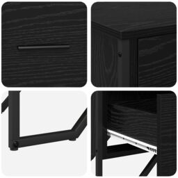 Berkfield Home Chest of Drawers Black Oak 91x35.5x74.5 cm Engineered Wood - thumbnail 9