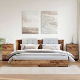 Berkfield Home Bedside Cabinets 2 pcs Old Wood 40x35x62.5 cm Engineered Wood in Brown - thumbnail 2