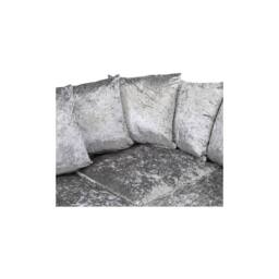 LUXURY LIFE Declan Crushed Velvet Fabric Left Hand Facing Corner Sofa in Silver - thumbnail 2