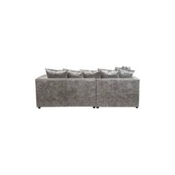 LUXURY LIFE Declan Crushed Velvet Fabric Left Hand Facing Corner Sofa in Silver - thumbnail 3