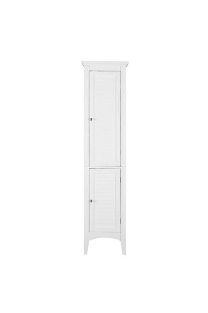 Teamson Home Bathroom White Wooden Free Standing Tall Cabinet - image 1