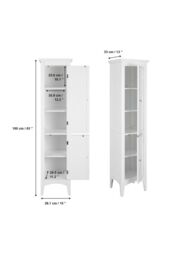 Teamson Home Bathroom White Wooden Free Standing Tall Cabinet - thumbnail 4