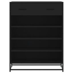 Berkfield Home Shoe Cabinet Black 75x38x97.5 cm Engineered Wood & Metal - thumbnail 4
