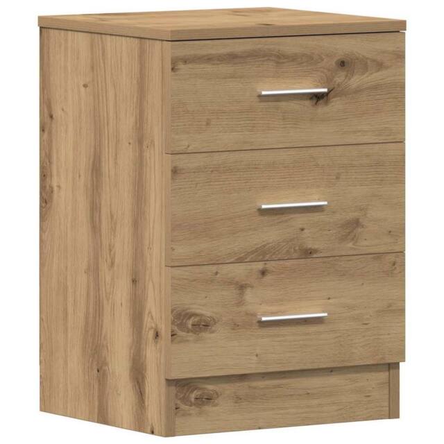 Berkfield Home Bedside Cabinet Artisan Oak 38x35x55 cm Engineered Wood in Brown - Size: 38 x 35 x 55 cm - image 1