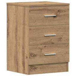Berkfield Home Bedside Cabinet Artisan Oak 38x35x55 cm Engineered Wood in Brown - Size: 38 x 35 x 55 cm - thumbnail 6