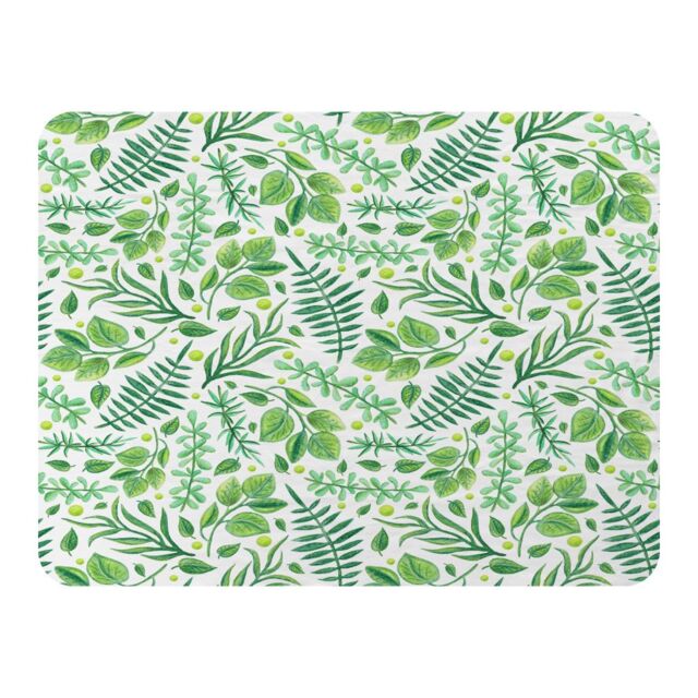Benjamin Tate Design Mixed Green Leaves Blanket in Natural - Size: 120 cm x 150 cm - image 1