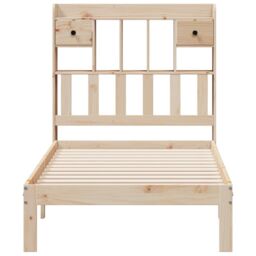 Berkfield Home Bookcase Bed without Mattress 90x200cm Solid Wood Pine in Brown - Size: 90x200 cm - thumbnail 4
