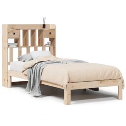 Berkfield Home Bookcase Bed without Mattress 90x200cm Solid Wood Pine in Brown - Size: 90x200 cm - thumbnail 2