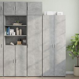 Berkfield Home Slim Storage Cabinet Concrete Grey 45x42.5x225 cm Engineered Wood - thumbnail 1