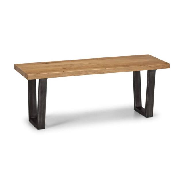 Cheshire Premium Kingsley Wooden Bench in Oak with Gunmetal Frame in Light Oak - image 1