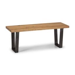 Cheshire Premium Kingsley Wooden Bench in Oak with Gunmetal Frame in Light Oak